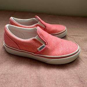 Girls Pink Sparkly Vans NWOT size 1